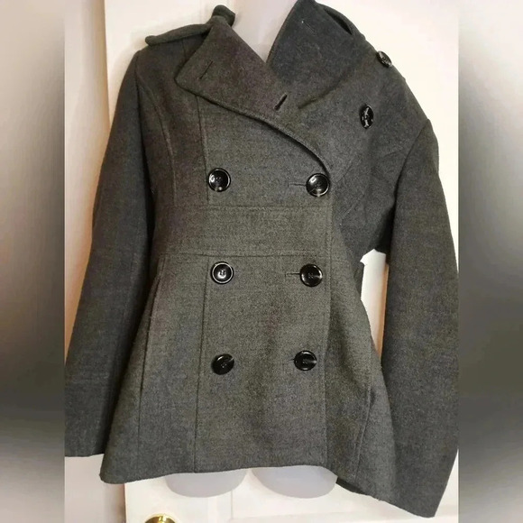 STYLE & CO Dark Gray Winter Long pea coat (#887)(C) - Picture 1 of 8